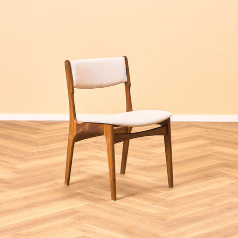 Danish set of 4 dining chairs in solid walnut by Erik Buch