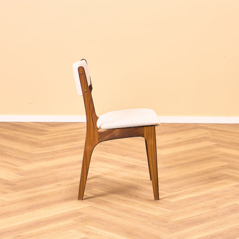 Danish set of 4 dining chairs in solid walnut by Erik Buch