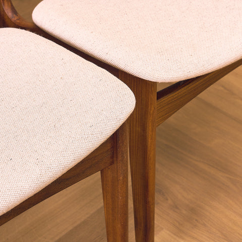 Danish set of 4 dining chairs in solid walnut by Erik Buch