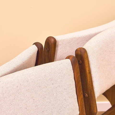 Danish set of 4 dining chairs in solid walnut by Erik Buch