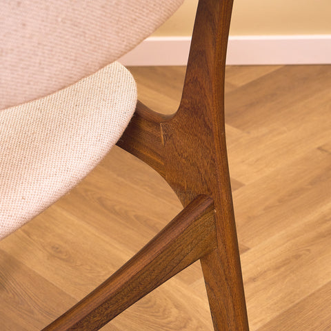 Danish set of 4 dining chairs in solid walnut by Erik Buch