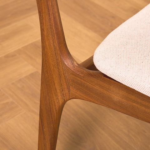 Danish set of 4 dining chairs in solid walnut by Erik Buch