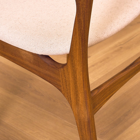 Danish set of 4 dining chairs in solid walnut by Erik Buch