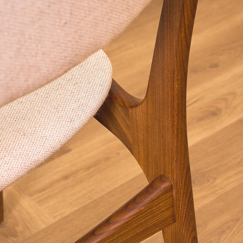 Danish set of 4 dining chairs in solid walnut by Erik Buch