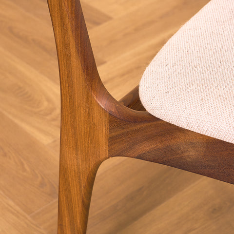 Danish set of 4 dining chairs in solid walnut by Erik Buch