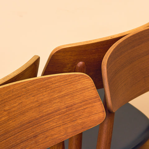 Danish dining chairs in teak by Harry Østergaard for Randers Møbelfabrik