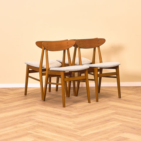 Danish dining chairs in teak & beech by Farstrup, model '210'