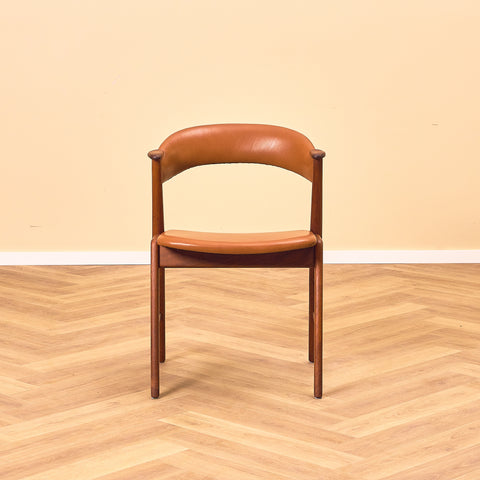 Danish dining chairs in solid teak, model 32 by Kai Kristiansen for Korup Stolefabrik