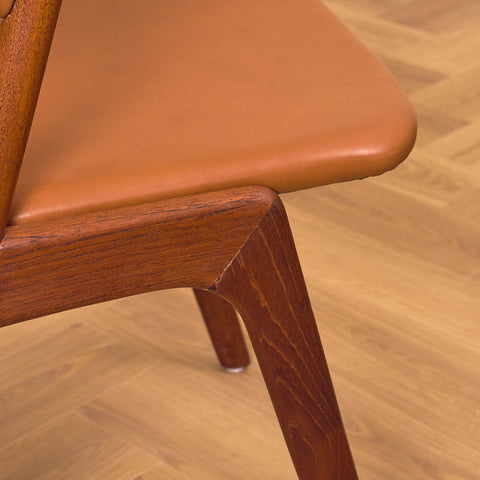 Danish dining chairs in solid teak, model 32 by Kai Kristiansen for Korup Stolefabrik