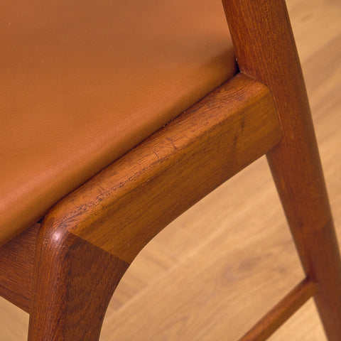 Danish dining chairs in solid teak, model 32 by Kai Kristiansen for Korup Stolefabrik