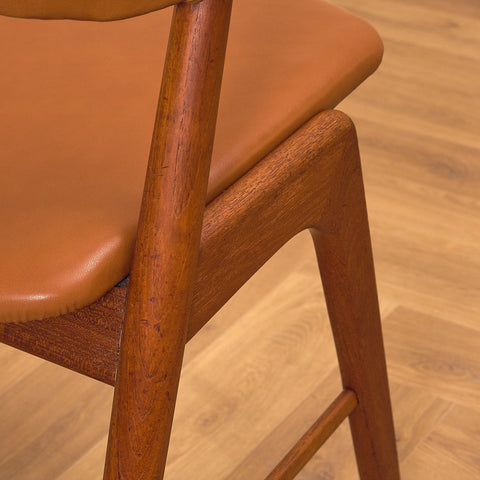 Danish dining chairs in solid teak, model 32 by Kai Kristiansen for Korup Stolefabrik