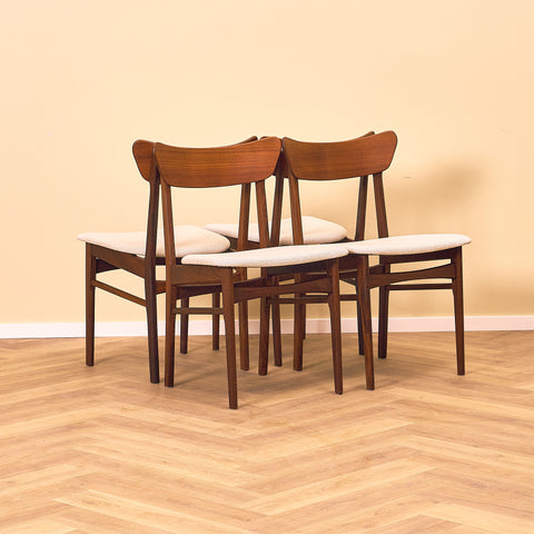Danish set of 4 dining chairs in teak by Schiønning & Elgaard