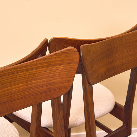 Danish set of 4 dining chairs in teak by Schiønning & Elgaard