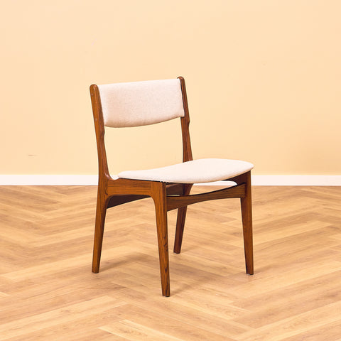 Danish set of 6 dining chairs in solid Santos rosewood by Erik Buch
