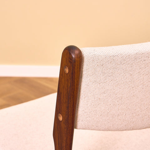 Danish set of 6 dining chairs in solid Santos rosewood by Erik Buch