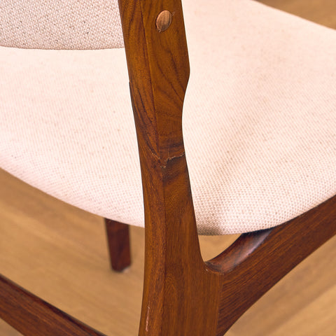 Danish set of 6 dining chairs in solid Santos rosewood by Erik Buch