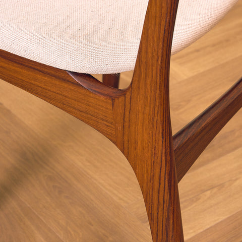 Danish set of 6 dining chairs in solid Santos rosewood by Erik Buch