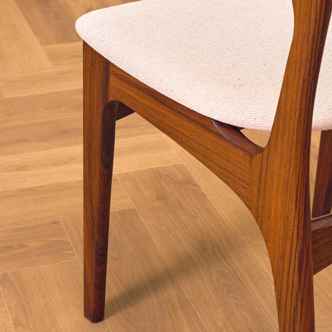 Danish set of 6 dining chairs in solid Santos rosewood by Erik Buch