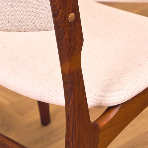 Danish set of 6 dining chairs in solid Santos rosewood by Erik Buch