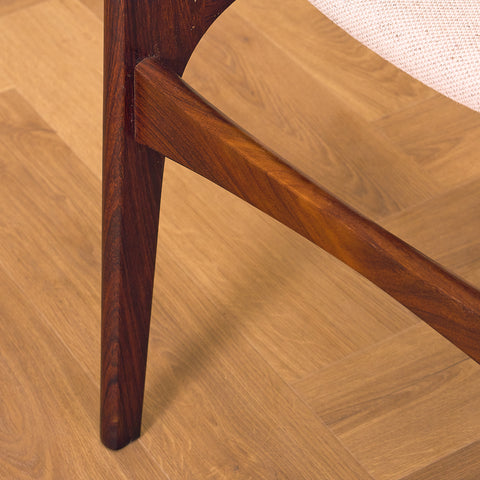 Danish set of 6 dining chairs in solid Santos rosewood by Erik Buch