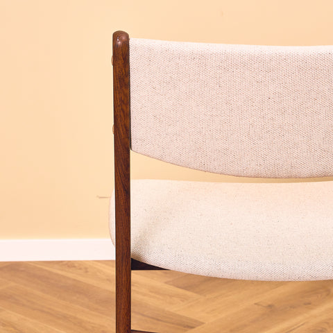 Danish set of 6 dining chairs in solid Santos rosewood by Erik Buch