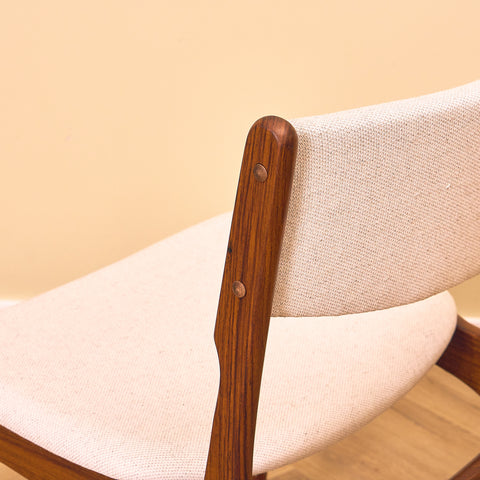 Danish set of 6 dining chairs in solid Santos rosewood by Erik Buch