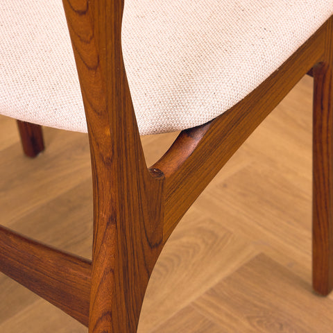 Danish set of 6 dining chairs in solid Santos rosewood by Erik Buch