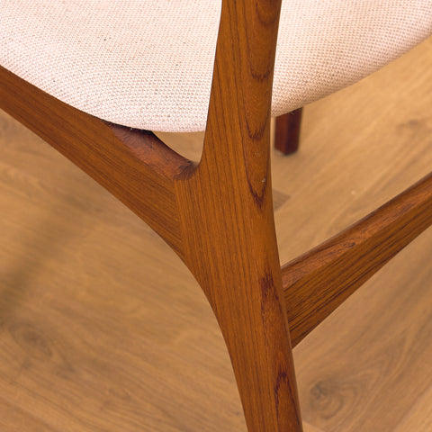 Danish set of 6 dining chairs in solid Santos rosewood by Erik Buch