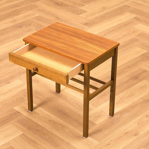 Swedish side table in teak and beech
