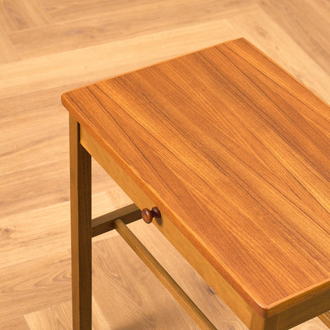 Swedish side table in teak and beech