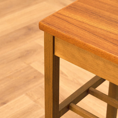 Swedish side table in teak and beech