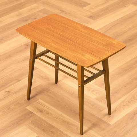 Swedish side table in teak and beech