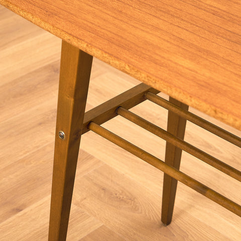 Swedish side table in teak and beech