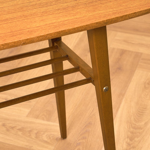 Swedish side table in teak and beech