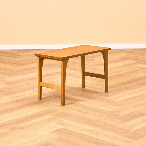 Swedish side table in teak and oak