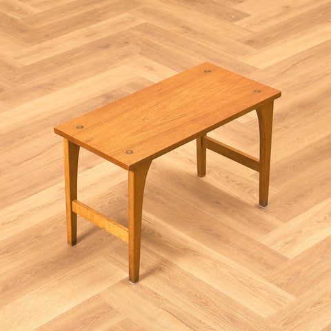 Swedish side table in teak and oak