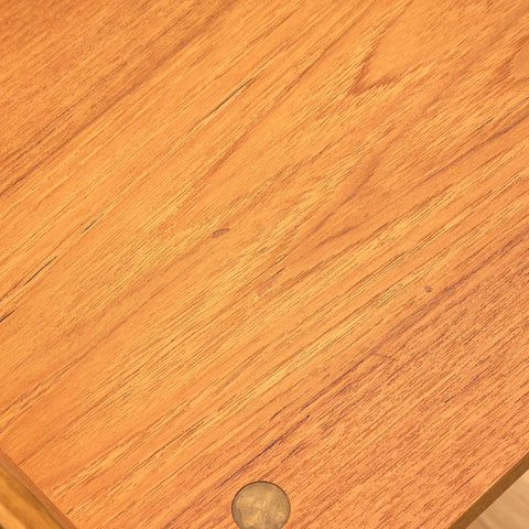 Swedish side table in teak and oak