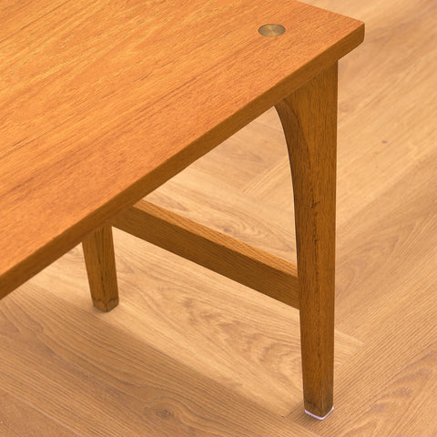 Swedish side table in teak and oak