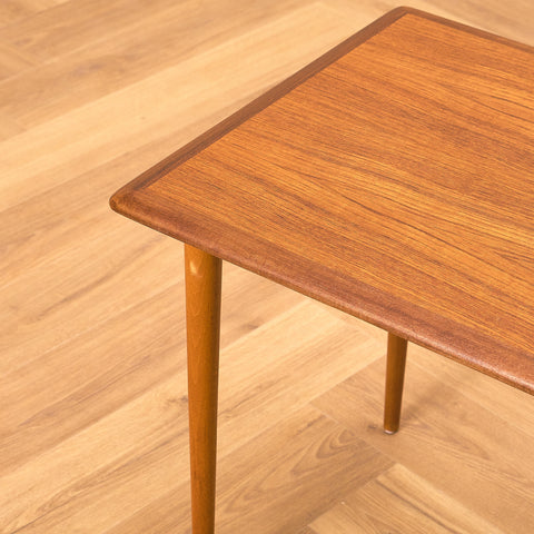 Swedish side table in teak and beech