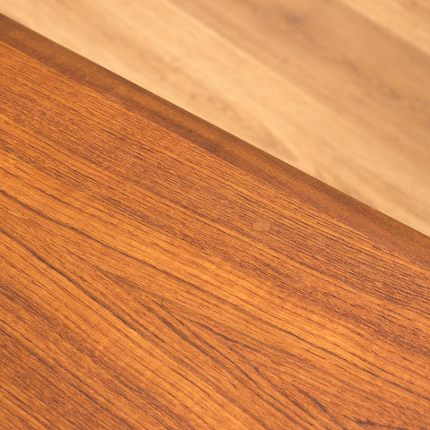 Swedish side table in teak and beech