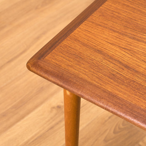 Swedish side table in teak and beech