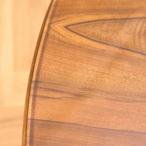 Swedish side table in walnut and glass