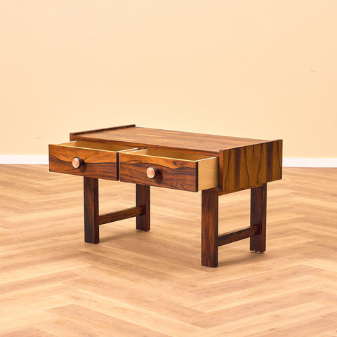 Swedish side table in Santos rosewood by Glas & Trä