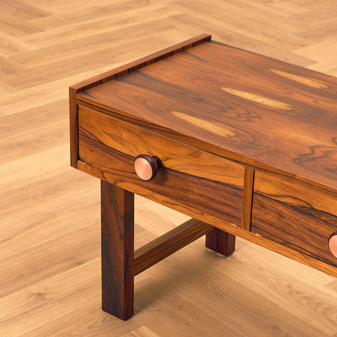 Swedish side table in Santos rosewood by Glas & Trä