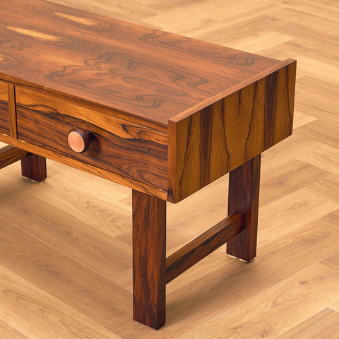 Swedish side table in Santos rosewood by Glas & Trä
