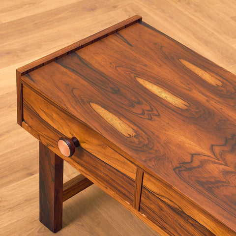 Swedish side table in Santos rosewood by Glas & Trä