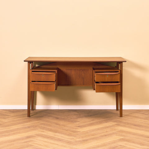Danish writing desk in teak by Gunnar Nielsen Tibergaard