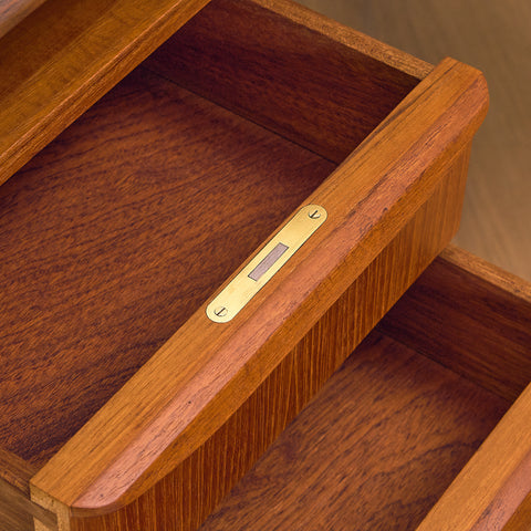 Danish writing desk in teak by Gunnar Nielsen Tibergaard