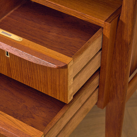 Danish writing desk in teak by Gunnar Nielsen Tibergaard