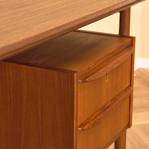 Danish writing desk in teak by Gunnar Nielsen Tibergaard
